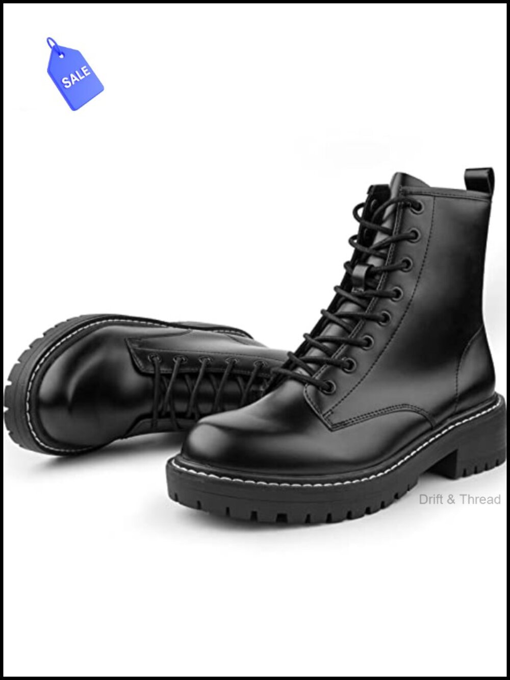Women's Faux Leather Lace-Up Ankle Booties with Side Zipper